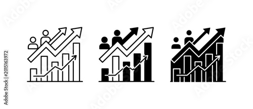 Photos Business Growth Icons, Upward Trend Charts, Team Success, Financial Progress, Da