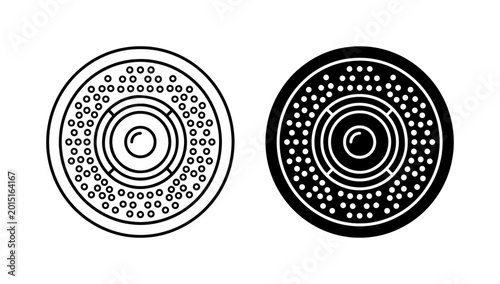 Cuadro en lienzo Security Camera Icons, Surveillance System Symbols, CCTV Equipment Vector Graphi