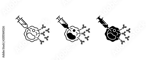 Foto Immune Cell Therapy, Syringe Injection, Antibody Treatment, Medical Science Icon