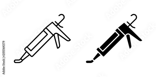 Bild auf Leinwand Caulking Gun Icons, Sealant Applicator Tools, Construction and DIY Equipment