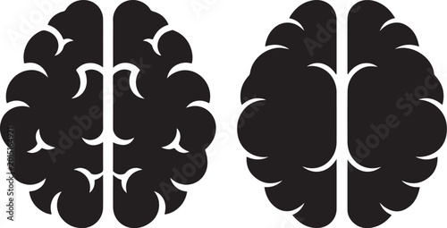Brain balance silhouette, cognitive wellness concept
