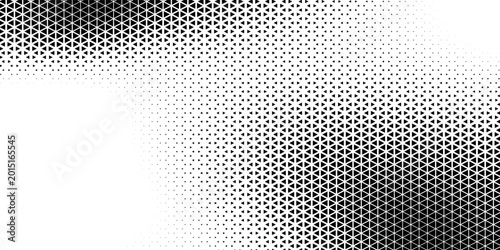 Abstract geometric black and white deco art halftone hexagone  and triangle print pattern. Vector eps 10