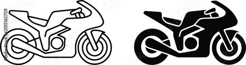 Foto Motorcycle icons sportbike silhouette motorcycle vector illustration
