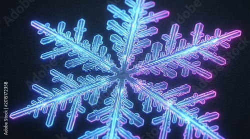 Ice crystal dendrite close vivid ice crystal dendrite arm