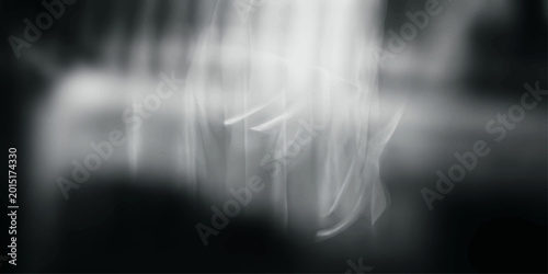 Bild auf Leinwand A bright blue X-ray image of a human skull merges with dark storm clouds and smo