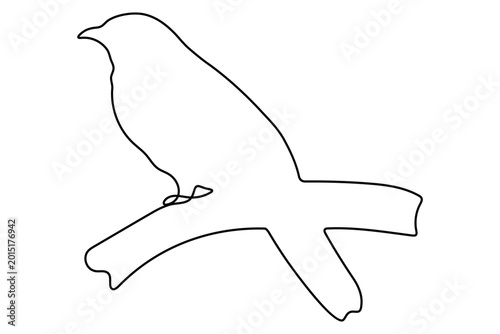 Flying bird continuous one line art drawing in a minimalist modern outline style