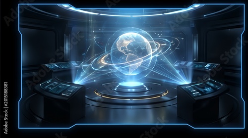 Quantum Orbital Command: Holographic Earth Navigation Console