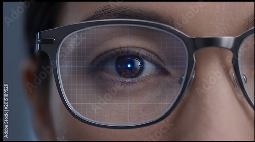 Smart Vision Tech: AR-Enhanced Eyewear with Grid Projection