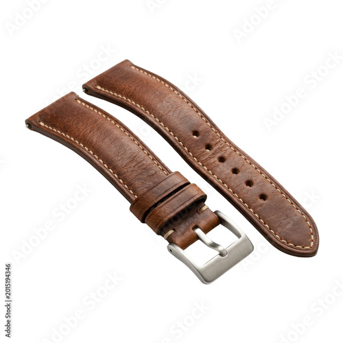 Brown Leather Watch Strap with Buckle
