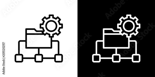 Tableau sur toile Schema Icon Sheet Black And White