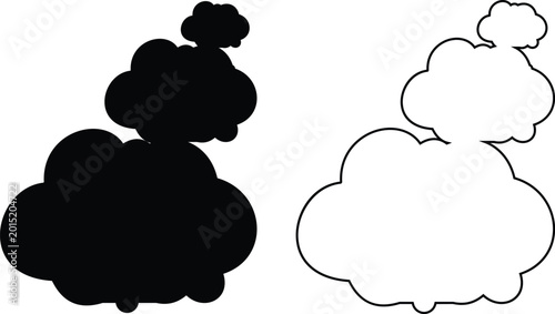Obraz na płótnie Explosion blast bomb burst detonation icons, boom bang impact smoke cloud vector