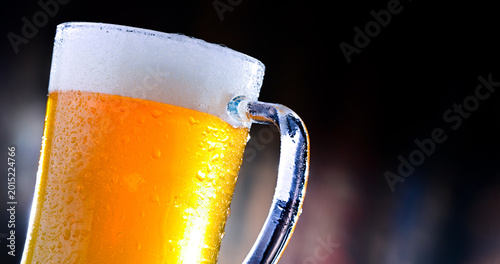 A mug of pale lager beer