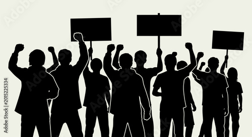 Group of people holding protest signs.