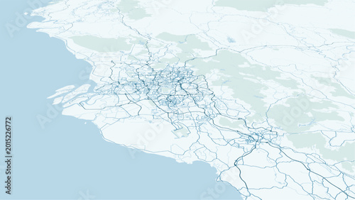 Tableau sur toile Modern minimalist vector map of Putrajaya, Malaysia