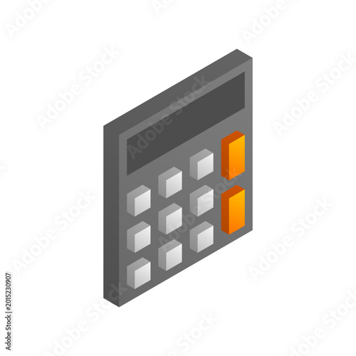 Isometric Calculator Vector Icon Illustration.