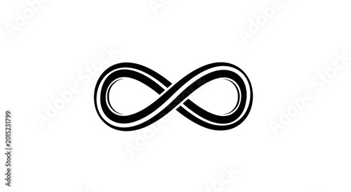 Infinity symbol, black vector icon, modern design element, mathematical sign