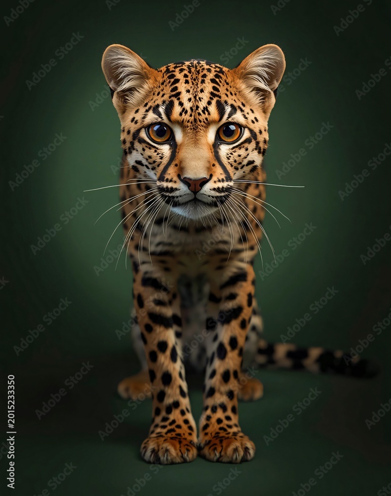 Fototapeta premium Margay Wild Cat - Leopardus wiedii Studio Portrait