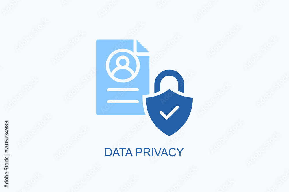 Fototapeta premium Data Privacy Icon Or Logo Isolated Vector Illustration