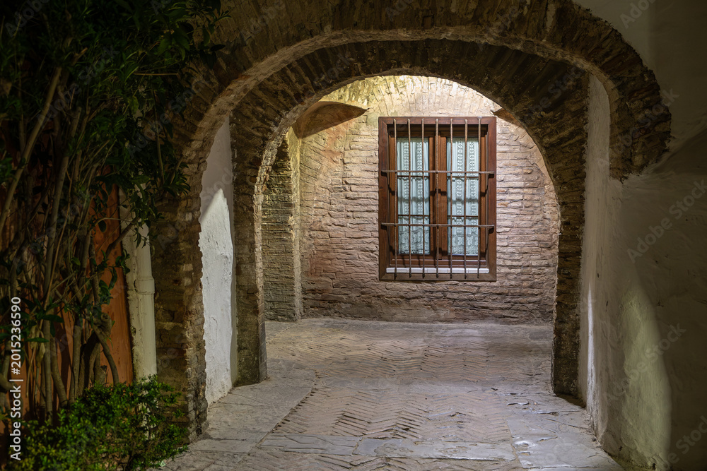 Obraz premium Empty Cobblestone Alley