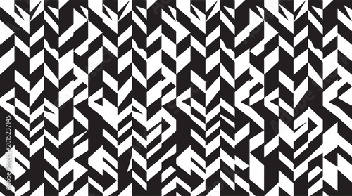 Foto Abstract Black and White Geometric Chevron Pattern Vector