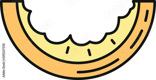 Canvastavla Melon slice with rind icon, illustrating sweet fruit and healthy snacks