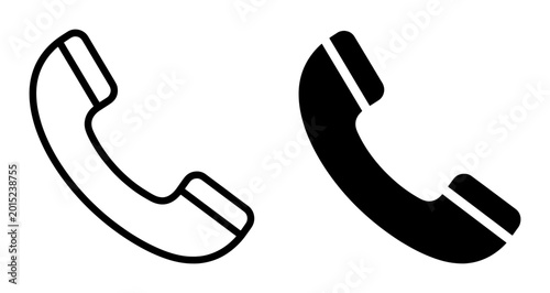Foto Telephone Handset Icons, Communication Symbols, Contact Methods, Customer Servic