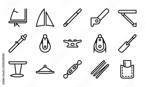Foto Nautical Equipment Icons, Sailing Gear Set, Marine Hardware Vector Collection, B