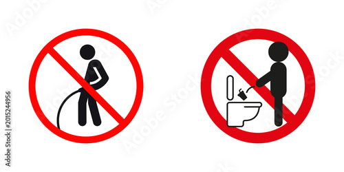 Obraz na plátne No Urinating and No Littering Signs isolated on transparent background