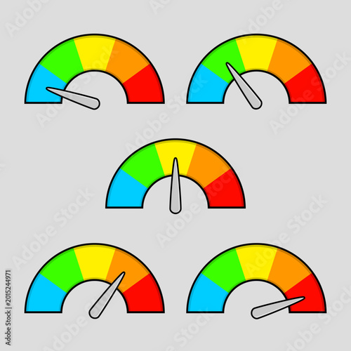 Tablou pe pânză Set of Performance Meter - Gauge Meter