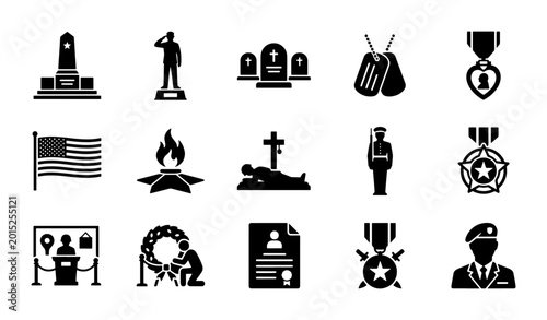 Photography Memorial Icons, Military Symbols, Veteran Tributes, Remembrance Graphics, Patrio