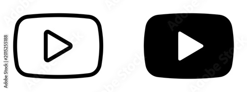 Play Button Icons, Video Play Symbol, Streaming Media Player, Social Media Logos, Digital Content