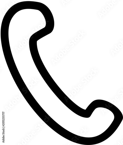 Minimalist Telephone Handset Line Icon Vector Illustration