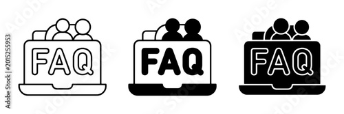 Photos FAQ Icons Set, Frequently Asked Questions, Customer Support, Online Help, Digita