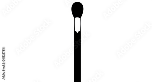 Bild auf Leinwand Close-up of Black Makeup Brush with White Handle.
