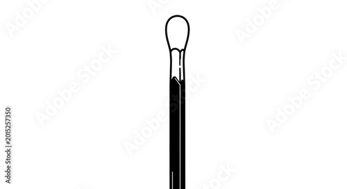 Quadro su tela Close-up of Makeup Brush with Black Handle and White Bristles.