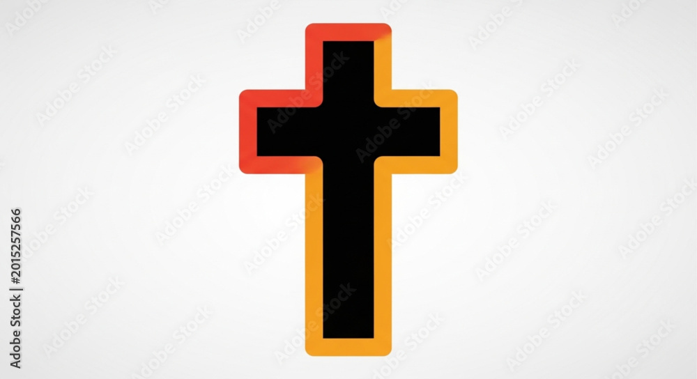 Fototapeta premium Colorful Cross Symbol with Bold Design and Bright Colors.