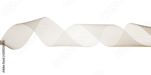 Canvas Print Abstract brown blend wave curve line and white background texture