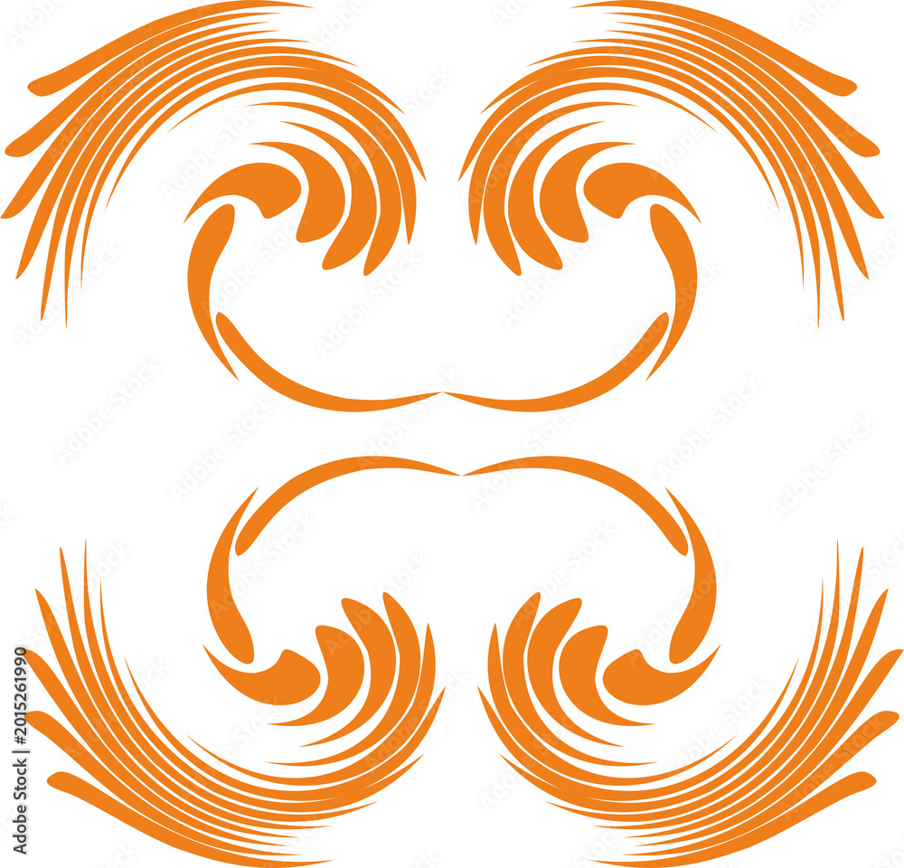 Obraz premium set of abstract elements for design, freehand design 