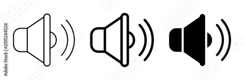 Foto Speaker Icons, Sound Waves, Audio Symbols, Volume Control
