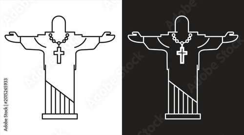 Photos Jesus Christ Statue Icon, in flat style, eps10 on white background, vector illustration