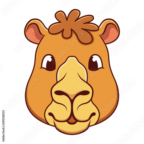 funny cartoon camel face illustration
