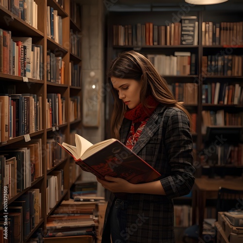 Browsing Books in Secondhand Bookstore