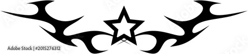 Fotografie Neo tribal Element y2k gothic style tattoo Cyber sigilism spikes sparks, spiky y