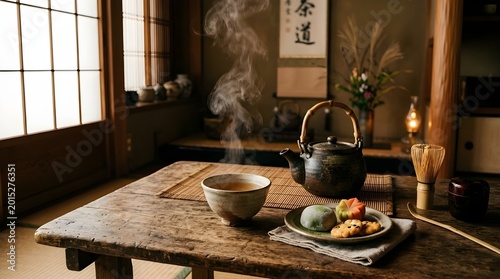 Matcha tea in japanese room
