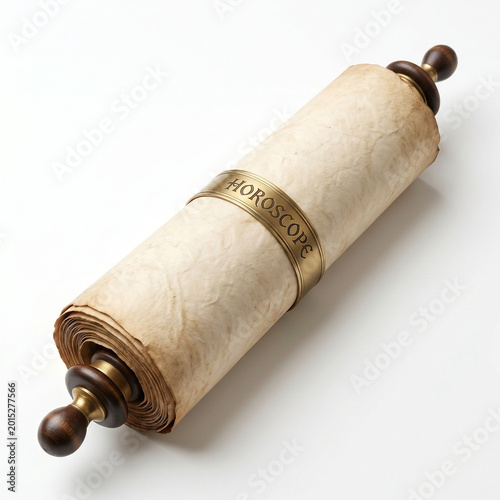 Horoscope scroll isolated on white background  