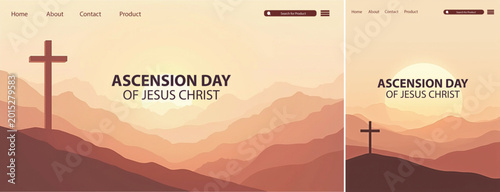 Bilde på lerret Elegant ascension day background, Illustration ascension day background for webs