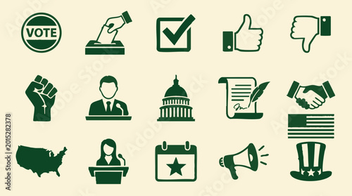 American Democracy and Election Icons: Voting, Politics, and Civic Engagement