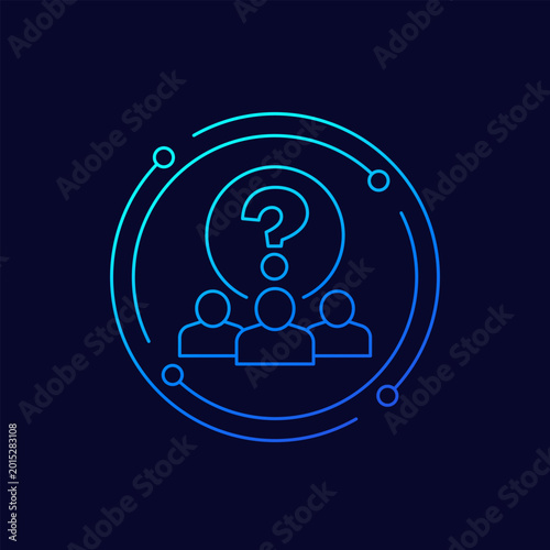 briefing, instruction for team icon, linear design