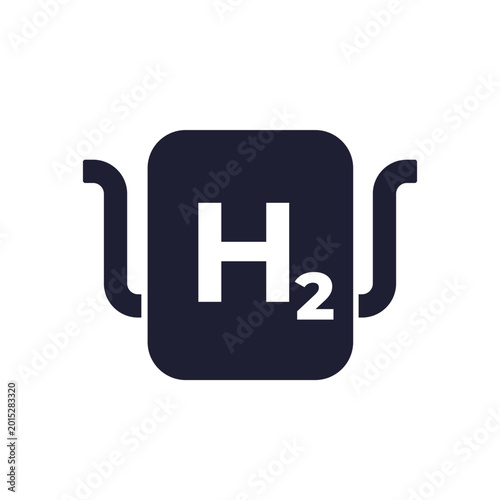 hydrogen power system icon, h2 energy vector