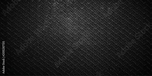 Foto High-Gloss Black Diamond Plate Steel Texture with Shiny Polished Surface for Mod